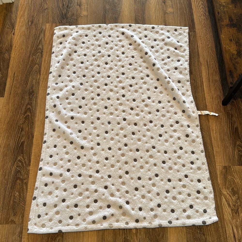 ullaby Lane Baby Blanket Lovey whiteish gray pika dot pattern Polka Dot Throw